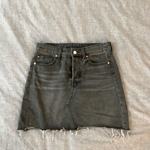 Size 6, denim, charcoal mini shirt. H&M.